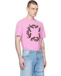 rosa T-Shirt mit einem Rundhalsausschnitt von 1017 Alyx 9Sm