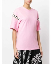 rosa T-Shirt mit einem Rundhalsausschnitt von Koché