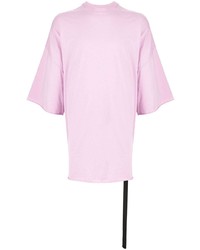 rosa T-Shirt mit einem Rundhalsausschnitt von Rick Owens DRKSHDW