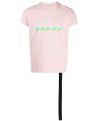 rosa T-Shirt mit einem Rundhalsausschnitt von Rick Owens DRKSHDW