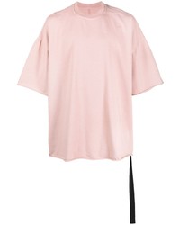 rosa T-Shirt mit einem Rundhalsausschnitt von Rick Owens DRKSHDW
