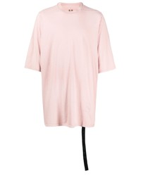 rosa T-Shirt mit einem Rundhalsausschnitt von Rick Owens DRKSHDW