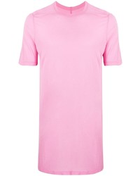 rosa T-Shirt mit einem Rundhalsausschnitt von Rick Owens