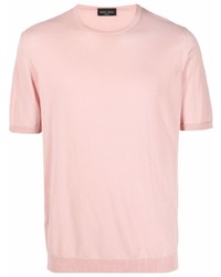 rosa T-Shirt mit einem Rundhalsausschnitt von Roberto Collina