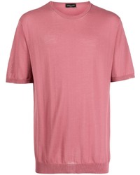 rosa T-Shirt mit einem Rundhalsausschnitt von Roberto Collina