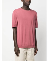 rosa T-Shirt mit einem Rundhalsausschnitt von Roberto Collina
