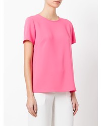 rosa T-Shirt mit einem Rundhalsausschnitt von P.A.R.O.S.H.