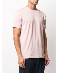 rosa T-Shirt mit einem Rundhalsausschnitt von Sunspel