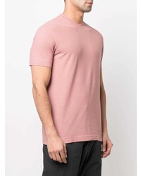 rosa T-Shirt mit einem Rundhalsausschnitt von Zanone