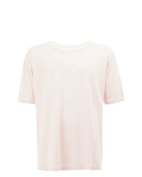 rosa T-Shirt mit einem Rundhalsausschnitt von Saint Laurent