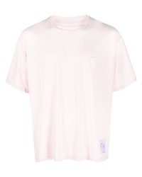 rosa T-Shirt mit einem Rundhalsausschnitt von Satisfy
