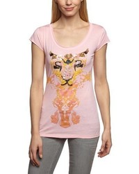 rosa T-Shirt mit einem Rundhalsausschnitt von Shivadiva