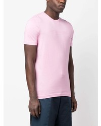 rosa T-Shirt mit einem Rundhalsausschnitt von costume national contemporary