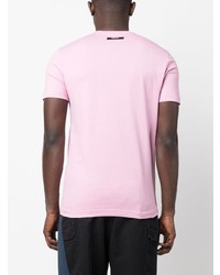 rosa T-Shirt mit einem Rundhalsausschnitt von costume national contemporary