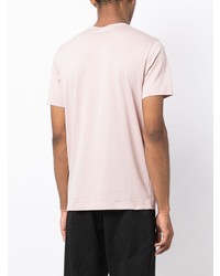 rosa T-Shirt mit einem Rundhalsausschnitt von Sunspel