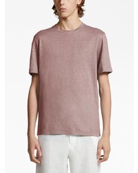 rosa T-Shirt mit einem Rundhalsausschnitt von Zegna