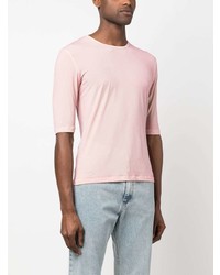 rosa T-Shirt mit einem Rundhalsausschnitt von MM6 MAISON MARGIELA