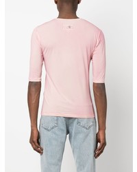 rosa T-Shirt mit einem Rundhalsausschnitt von MM6 MAISON MARGIELA