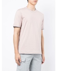 rosa T-Shirt mit einem Rundhalsausschnitt von Brunello Cucinelli