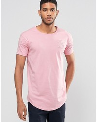 rosa T-Shirt mit einem Rundhalsausschnitt von Siksilk
