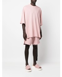 rosa T-Shirt mit einem Rundhalsausschnitt von Rick Owens DRKSHDW