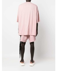 rosa T-Shirt mit einem Rundhalsausschnitt von Rick Owens DRKSHDW