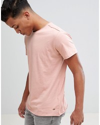 rosa T-Shirt mit einem Rundhalsausschnitt von Solid