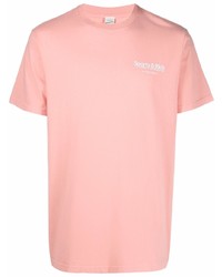 rosa T-Shirt mit einem Rundhalsausschnitt von Sporty & Rich