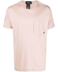 rosa T-Shirt mit einem Rundhalsausschnitt von Stone Island Shadow Project