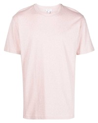 rosa T-Shirt mit einem Rundhalsausschnitt von Sunspel