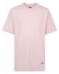 rosa T-Shirt mit einem Rundhalsausschnitt von Supreme