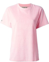 rosa T-Shirt mit einem Rundhalsausschnitt