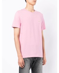 rosa T-Shirt mit einem Rundhalsausschnitt von BOSS