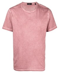 rosa T-Shirt mit einem Rundhalsausschnitt von Theory