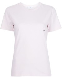 rosa T-Shirt mit einem Rundhalsausschnitt von Thierry Mugler