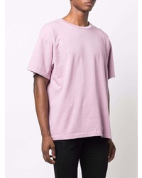 rosa T-Shirt mit einem Rundhalsausschnitt von John Elliott