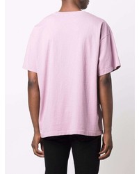 rosa T-Shirt mit einem Rundhalsausschnitt von John Elliott