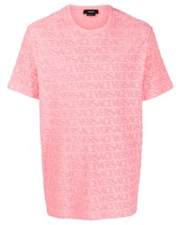 rosa T-Shirt mit einem Rundhalsausschnitt von Versace