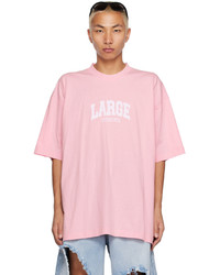 rosa T-Shirt mit einem Rundhalsausschnitt von Vetements
