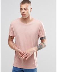 rosa T-Shirt mit einem Rundhalsausschnitt von Weekday