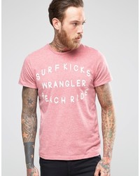 rosa T-Shirt mit einem Rundhalsausschnitt von Wrangler