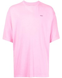 rosa T-Shirt mit einem Rundhalsausschnitt von WTAPS