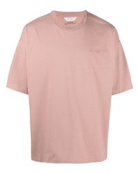 rosa T-Shirt mit einem Rundhalsausschnitt von Z Zegna
