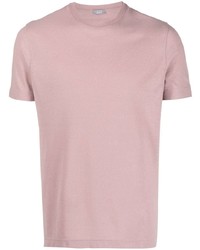 rosa T-Shirt mit einem Rundhalsausschnitt von Zanone