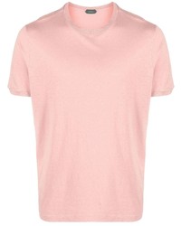 rosa T-Shirt mit einem Rundhalsausschnitt von Zanone