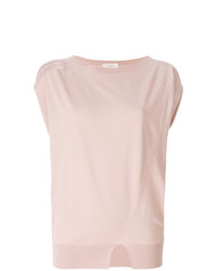 rosa T-Shirt mit einem Rundhalsausschnitt von Zanone
