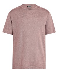 rosa T-Shirt mit einem Rundhalsausschnitt von Zegna