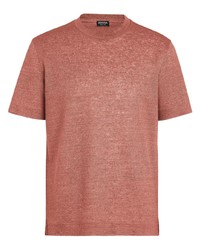 rosa T-Shirt mit einem Rundhalsausschnitt von Zegna