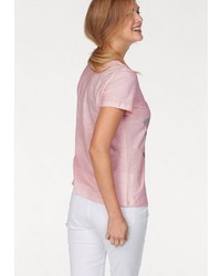 rosa T-Shirt mit einem V-Ausschnitt von CHEER