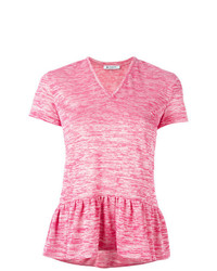 rosa T-Shirt mit einem V-Ausschnitt von Dondup